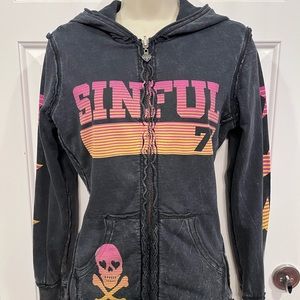 Sinful reversible hooded zip up